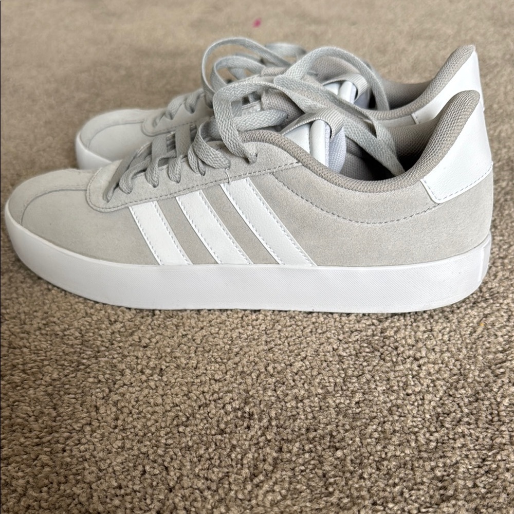 Adidas Women's Gray and White Sneakers